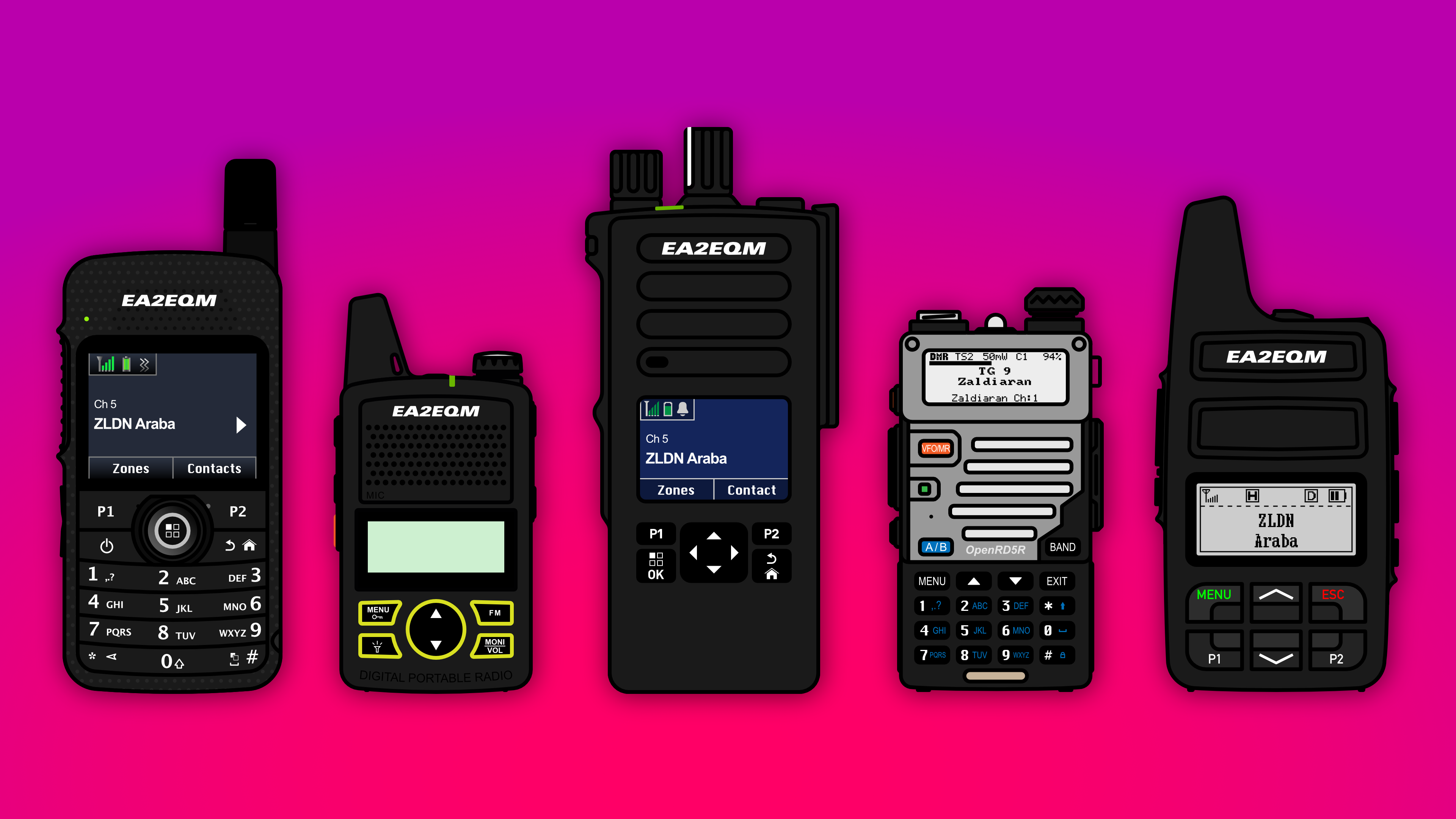 Illustration of handheld radios